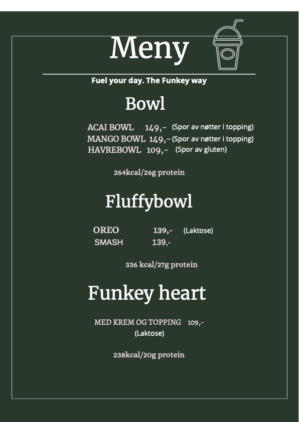 Funkey Nutrition bowl-meny